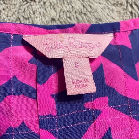 Lilly Pulitzer Cosmos Silk Purple and Pink Tank Top - Picture 3 of 6